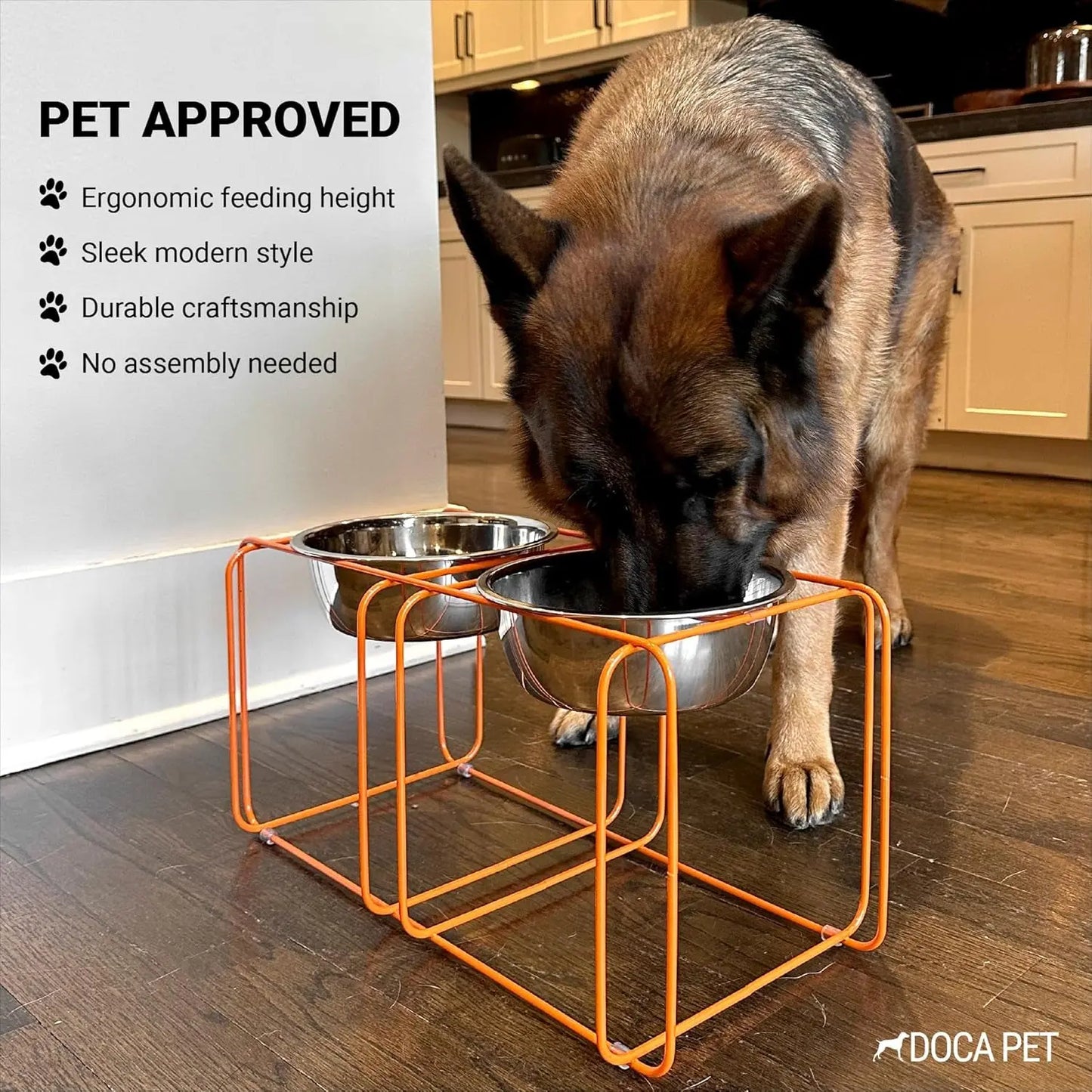 Wire & Dine Elevated Dog Bowl Stand | Stainless Steel Feeder