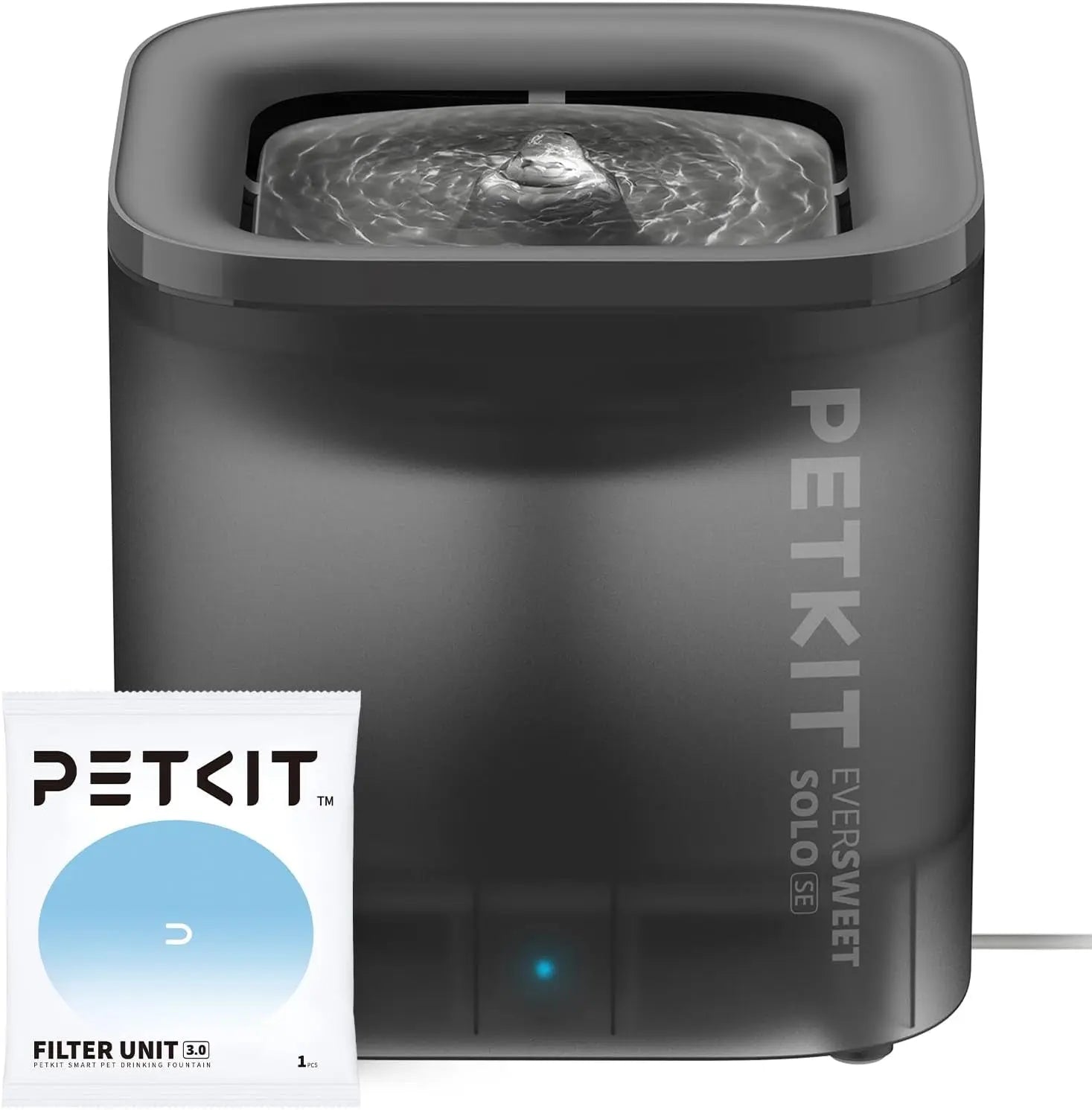 Wireless Cat Water Fountain 65oz 1.85L Ultra Quiet 25dB Detachable Pump Filters Grey With Wireless Pump