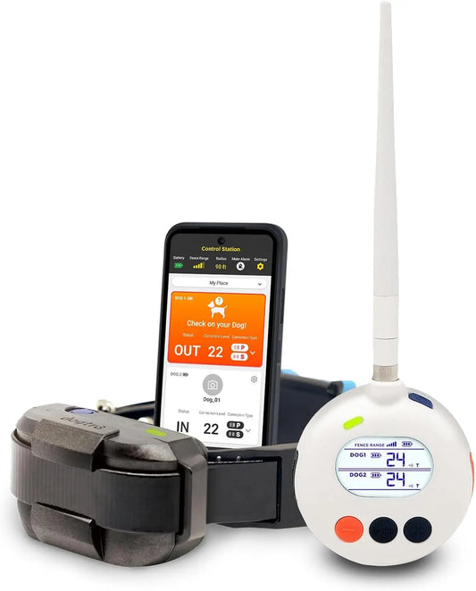 Wireless Dog Fence System No Dig Waterproof Rechargeable 3/4 Acre App Smart Fence Full System