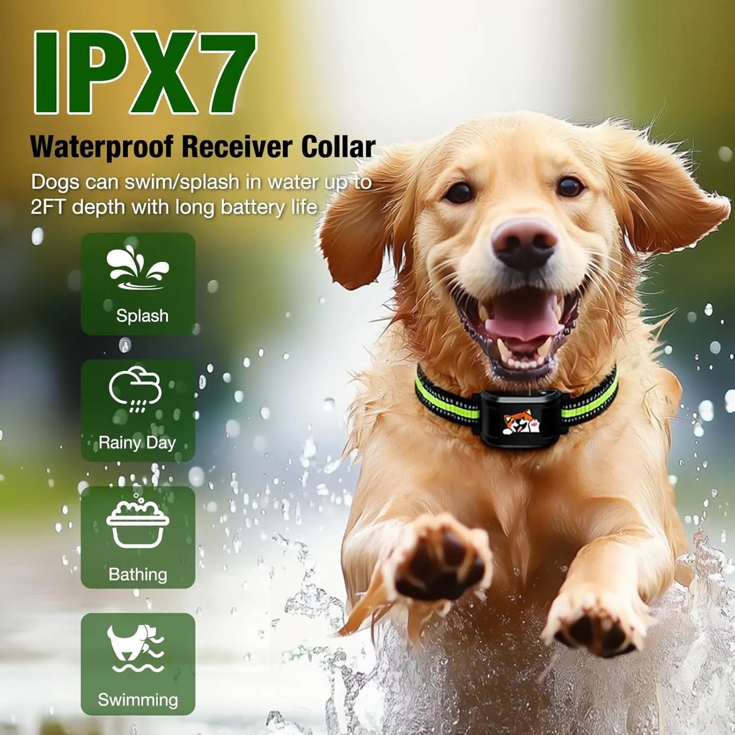 Wireless Dog Fence System for 3 Dogs 2.4GHz Waterproof Rechargeable