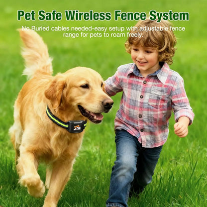 Wireless Dog Fence System for 3 Dogs 2.4GHz Waterproof Rechargeable
