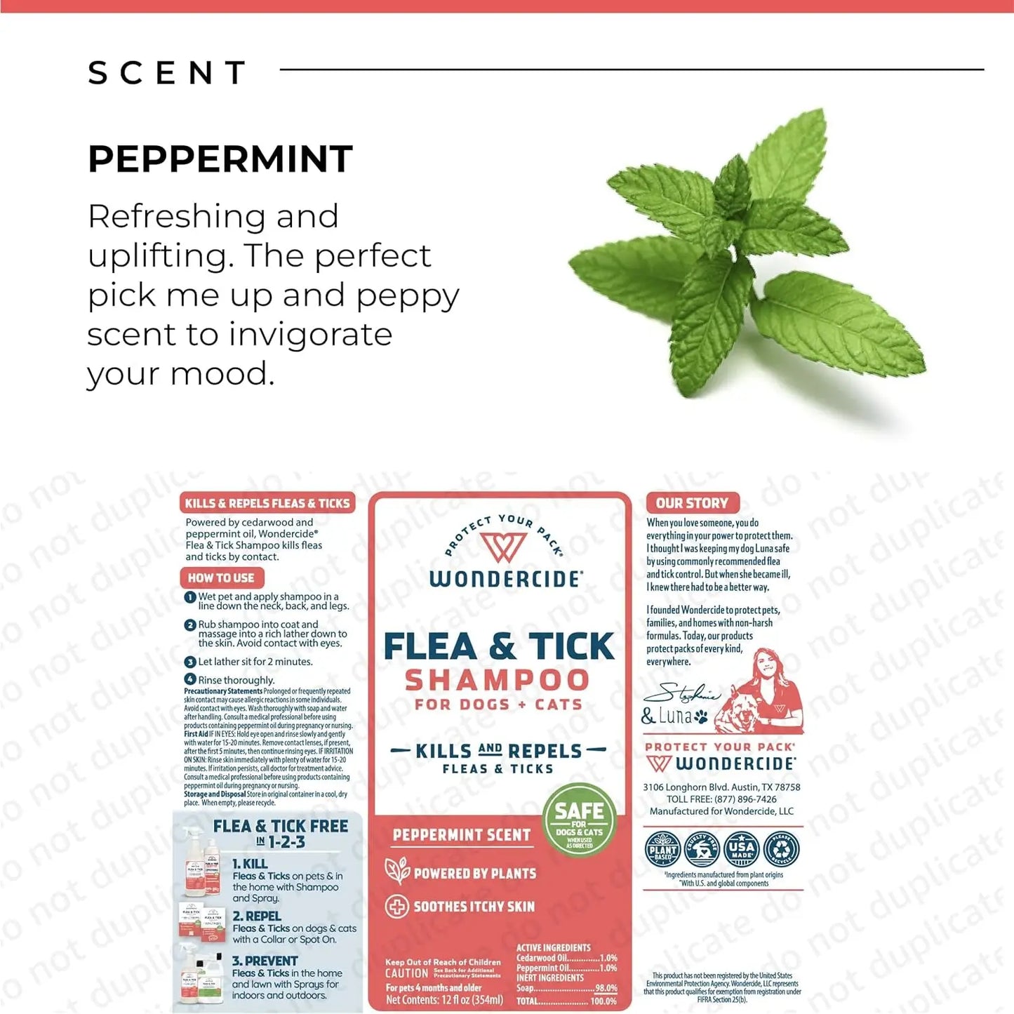 Wondercide Flea & Tick Shampoo for Dogs & Cats, Natural Essential Oils, 12 oz