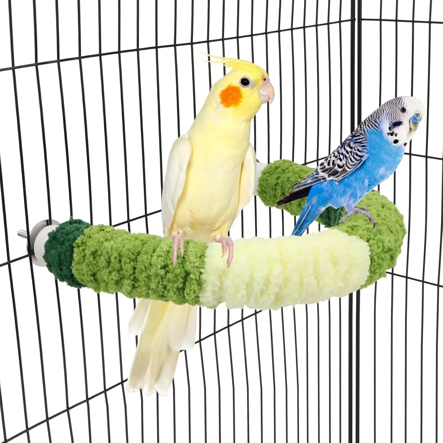 Plush Bird Perch Stand Cozy Parrot Cage Perch 8.7x7.1in Default Title