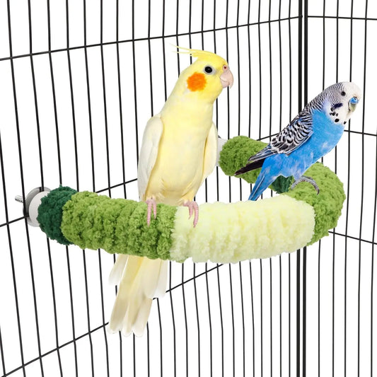 Plush Bird Perch Stand Cozy Parrot Cage Perch 8.7x7.1in Default Title