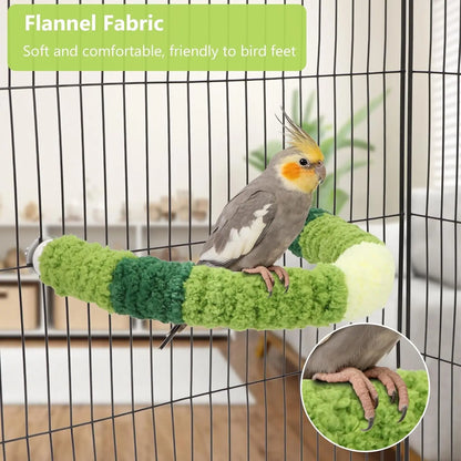 Plush Bird Perch Stand Cozy Parrot Cage Perch 8.7x7.1in