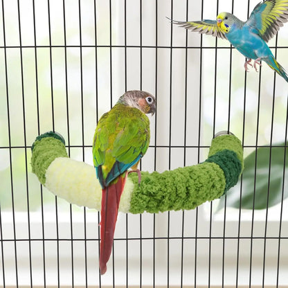 Plush Bird Perch Stand Cozy Parrot Cage Perch 8.7x7.1in
