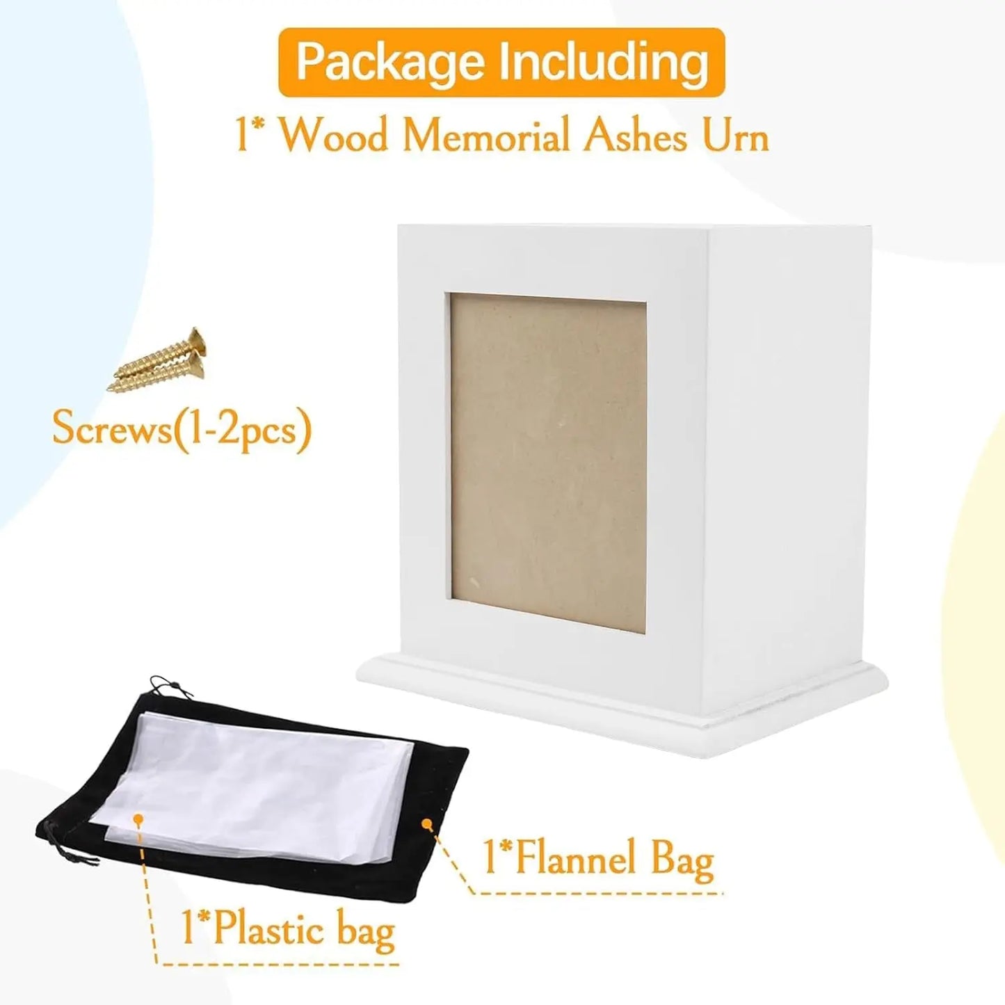 Wooden Pet Memorial Urn with Photo Frame Keepsake Box for Dogs & Cats