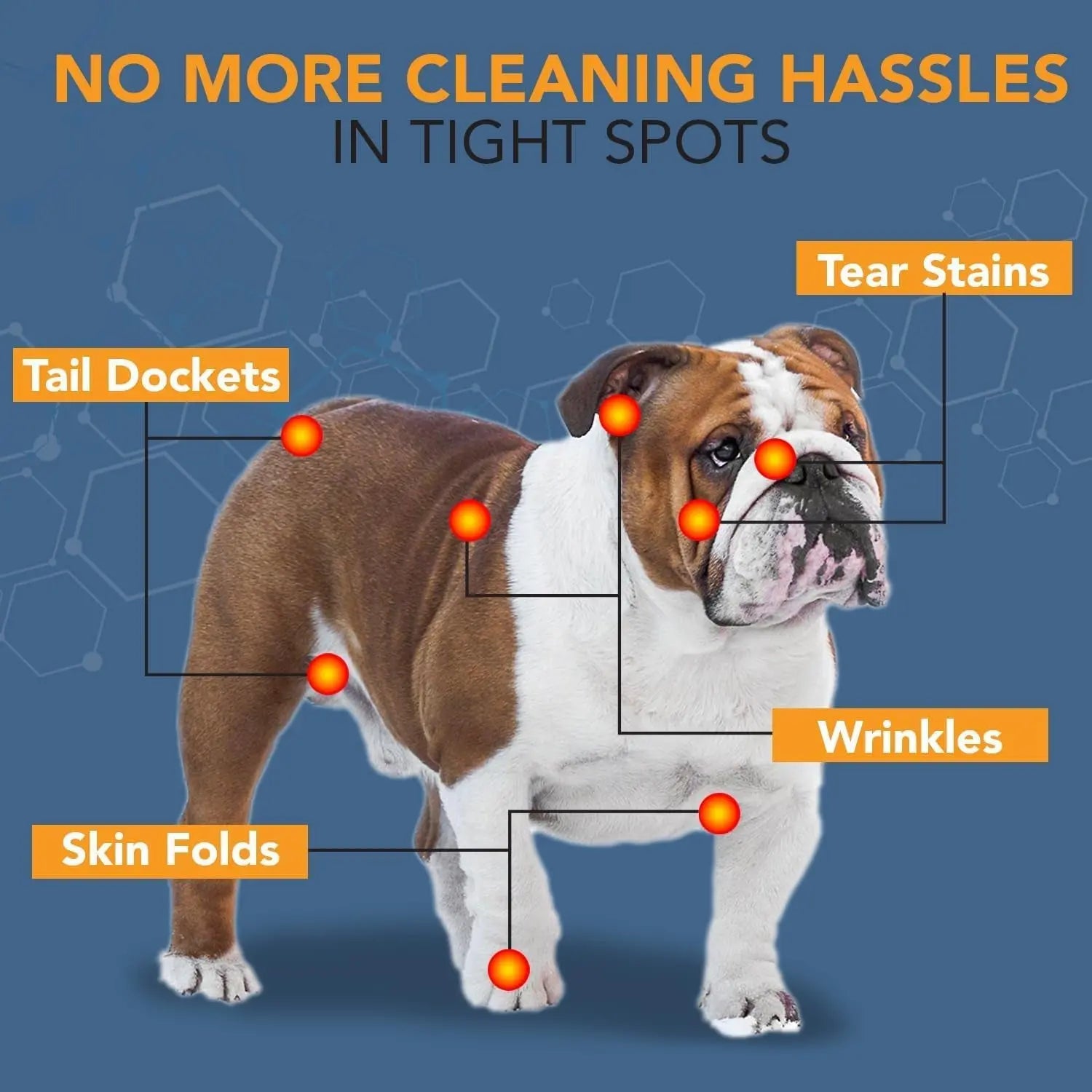 Wrinkle Wipes for Dogs XL 120 Count Bulldog Fold & Paw Cleaning