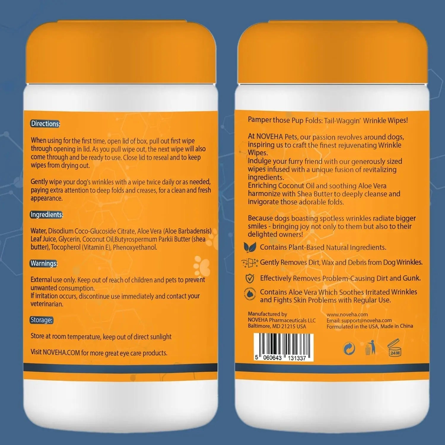 Wrinkle Wipes for Dogs XL 120 Count Bulldog Fold & Paw Cleaning