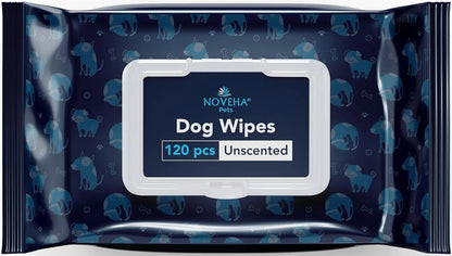 Wrinkle Wipes for Dogs XL 120 Count Bulldog Fold & Paw Cleaning 120 Grooming Wipes