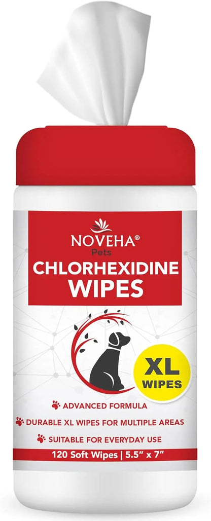 Wrinkle Wipes for Dogs XL 120 Count Bulldog Fold & Paw Cleaning 120 Xl Topical Wipes
