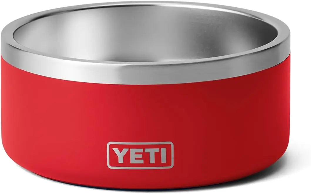 YETI 8, Stainless Steel, Non-Slip Dog Bowl, Holds 64 Ounces Rescue Red