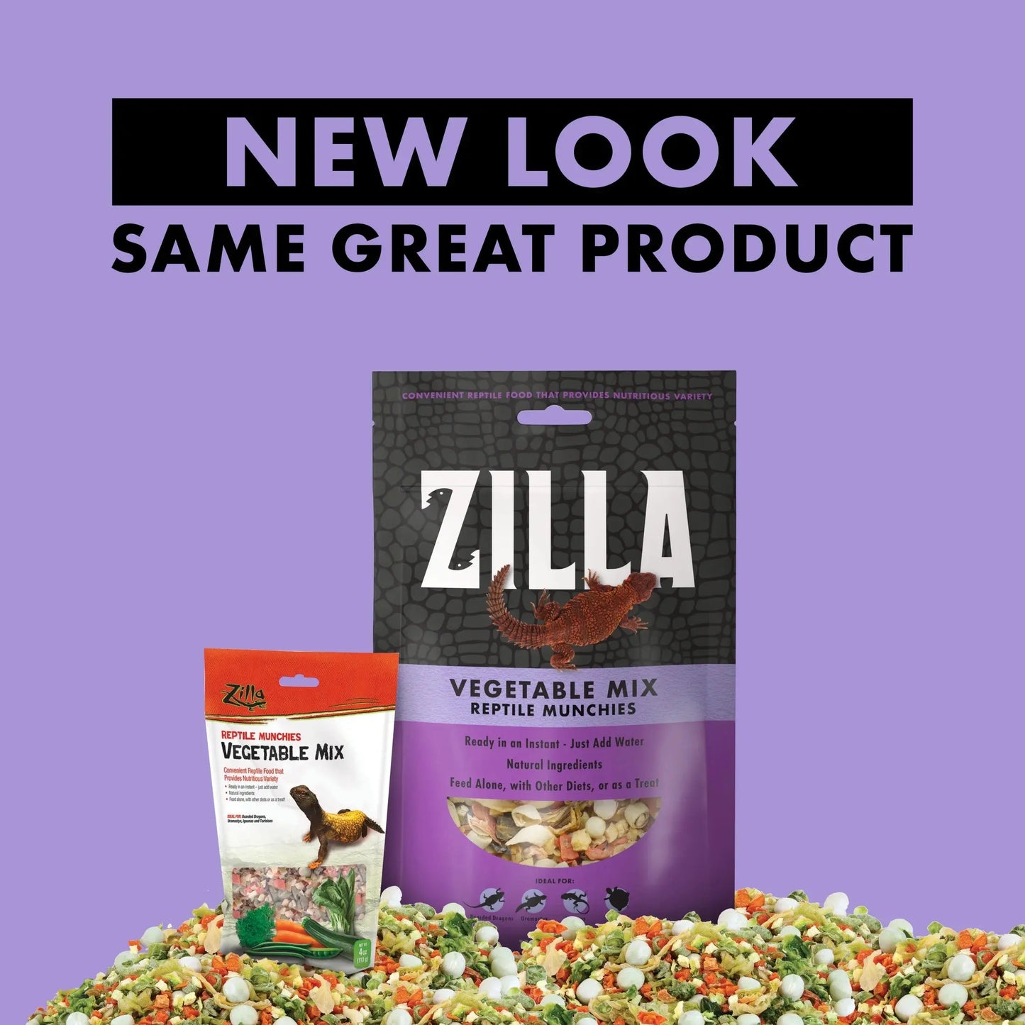 Zilla Reptile Munchies Vegetable Mix | Bearded Dragon Iguana Tortoise Food Treat