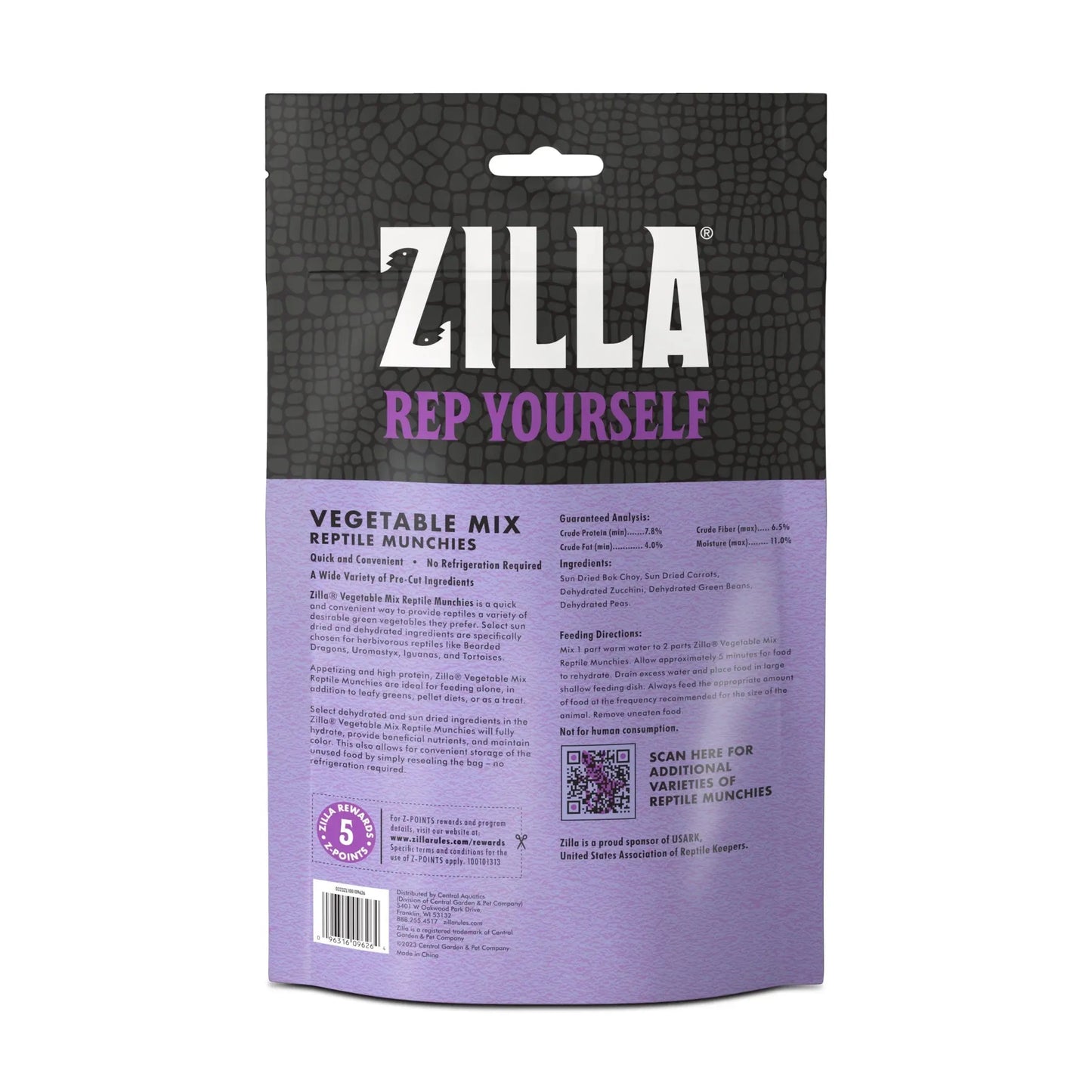 Zilla Reptile Munchies Vegetable Mix | Bearded Dragon Iguana Tortoise Food Treat