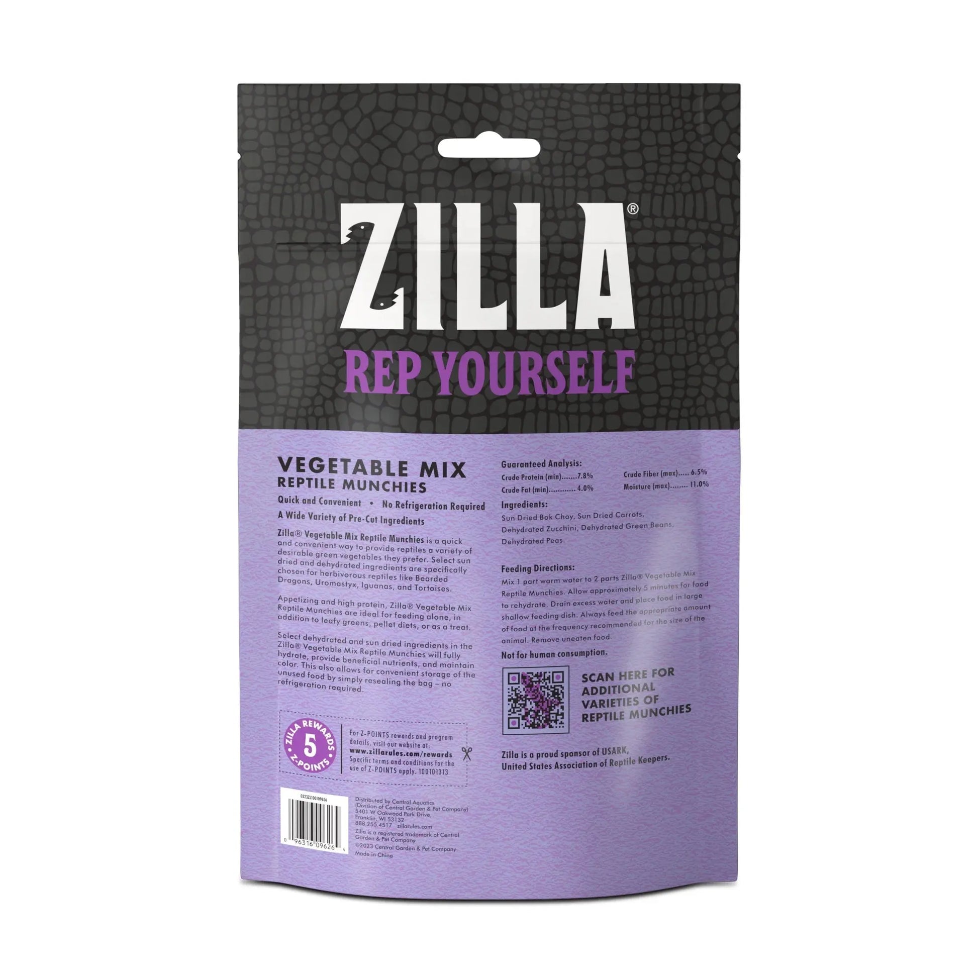 Zilla Reptile Munchies Vegetable Mix | Bearded Dragon Iguana Tortoise Food Treat