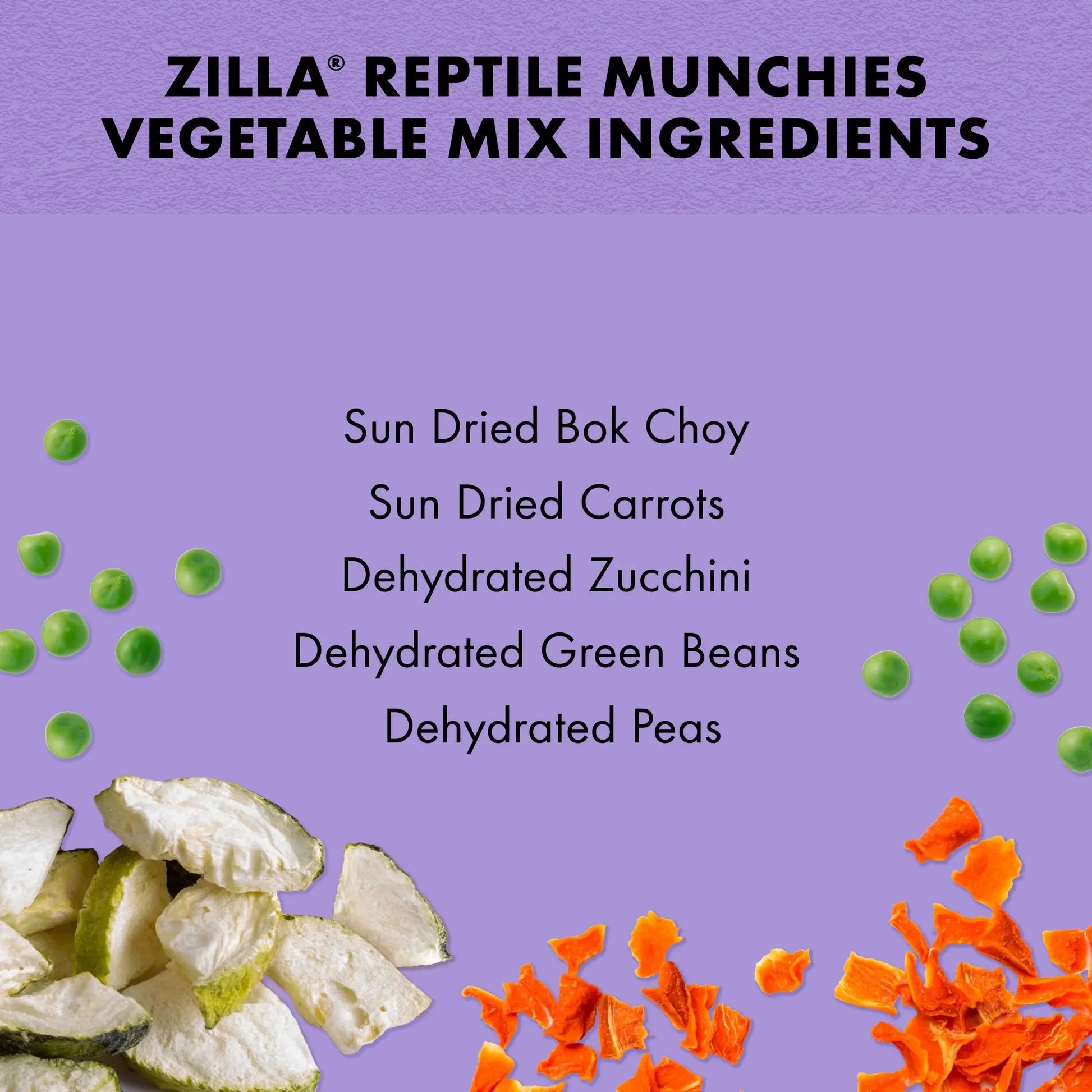 Zilla Reptile Munchies Vegetable Mix | Bearded Dragon Iguana Tortoise Food Treat
