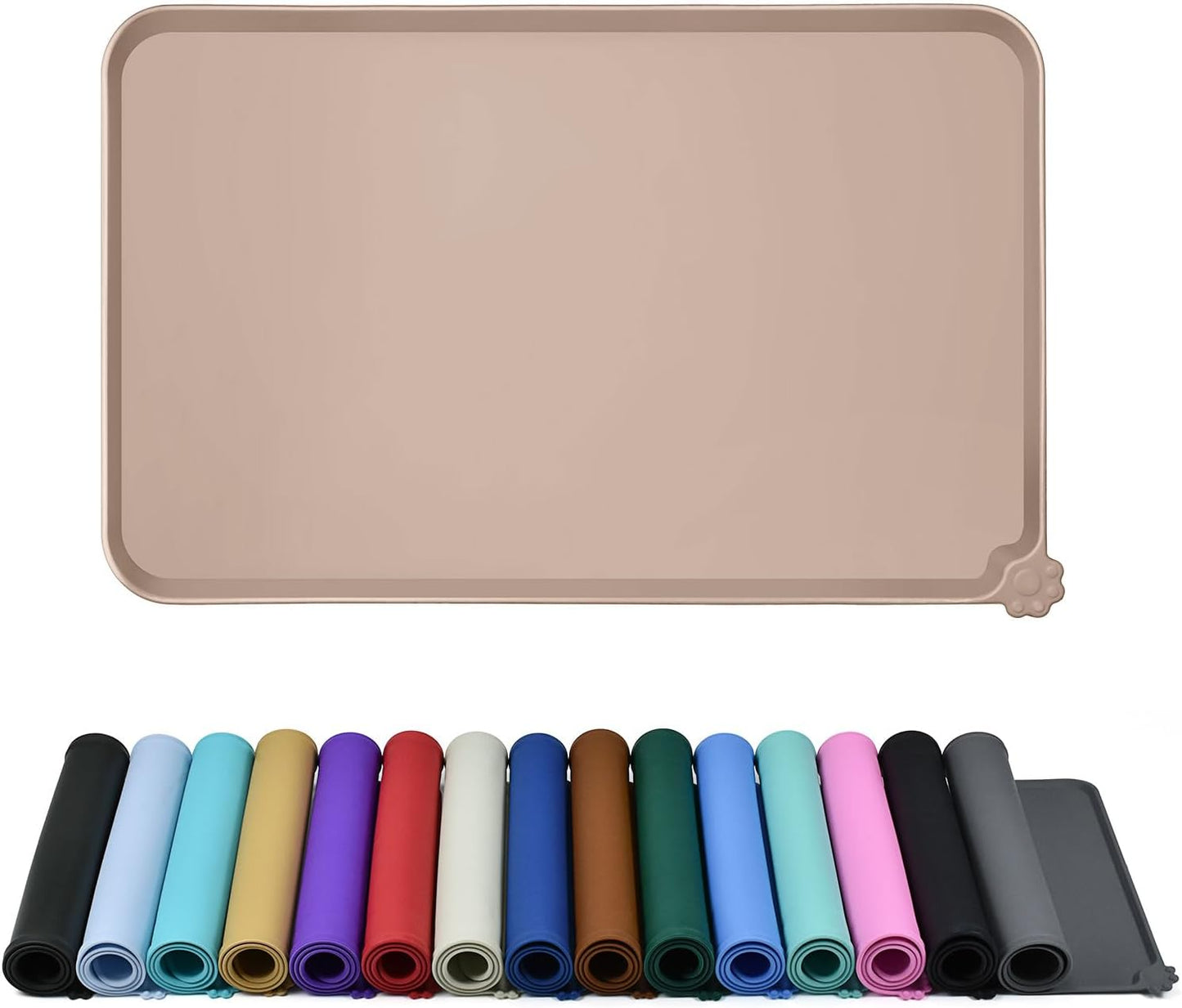 Silicone Dog & Cat Feeding Mat with Raised Edge, Waterproof & Non-Slip