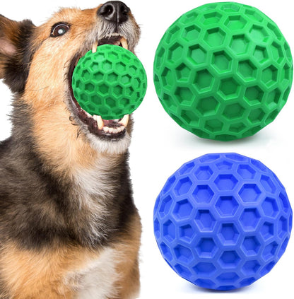 Squeaky Rubber Dog Ball for Aggressive Chewers, Floating Interactive Toy Blue And Green