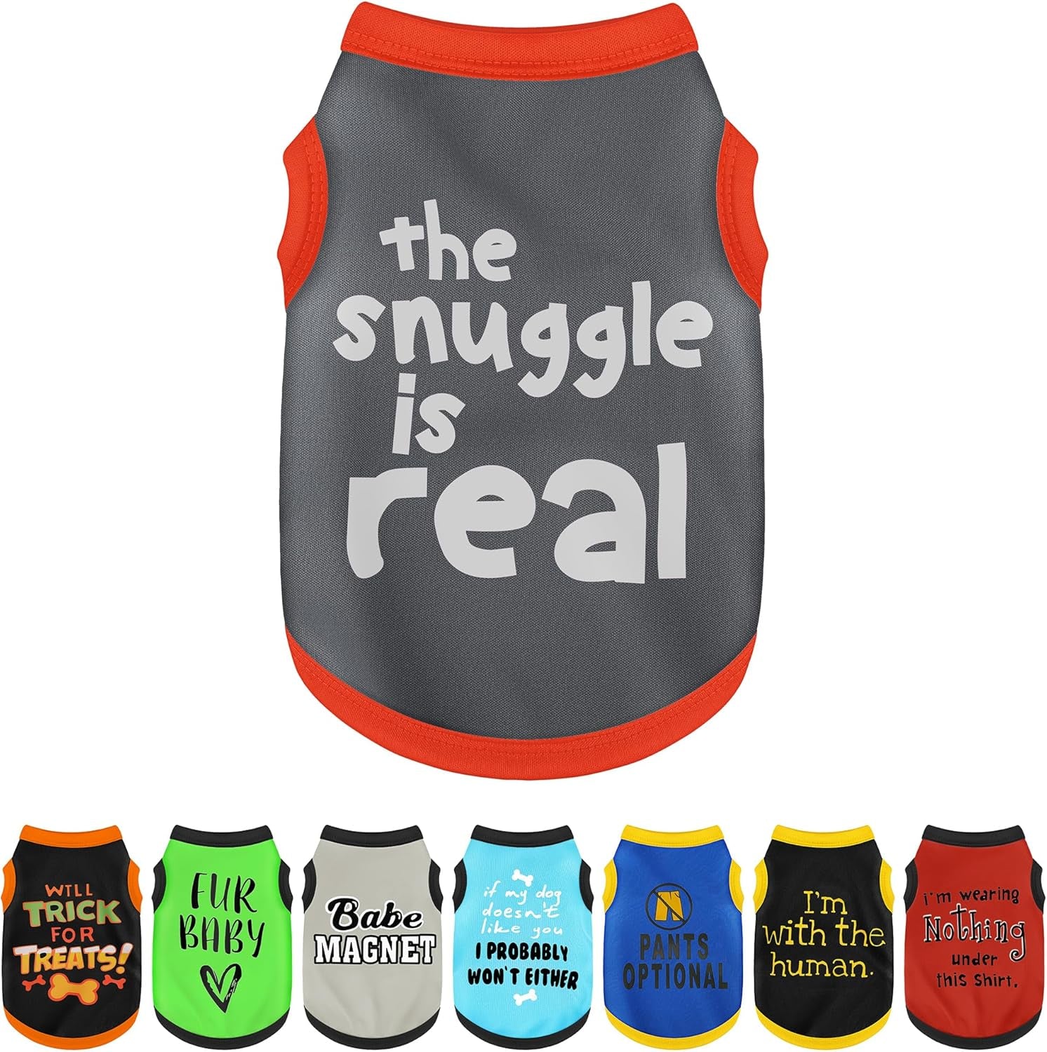 Dog Shirt Set 8 Pack Breathable Puppy Clothes Summer Fall XS-3XL The Snuggle