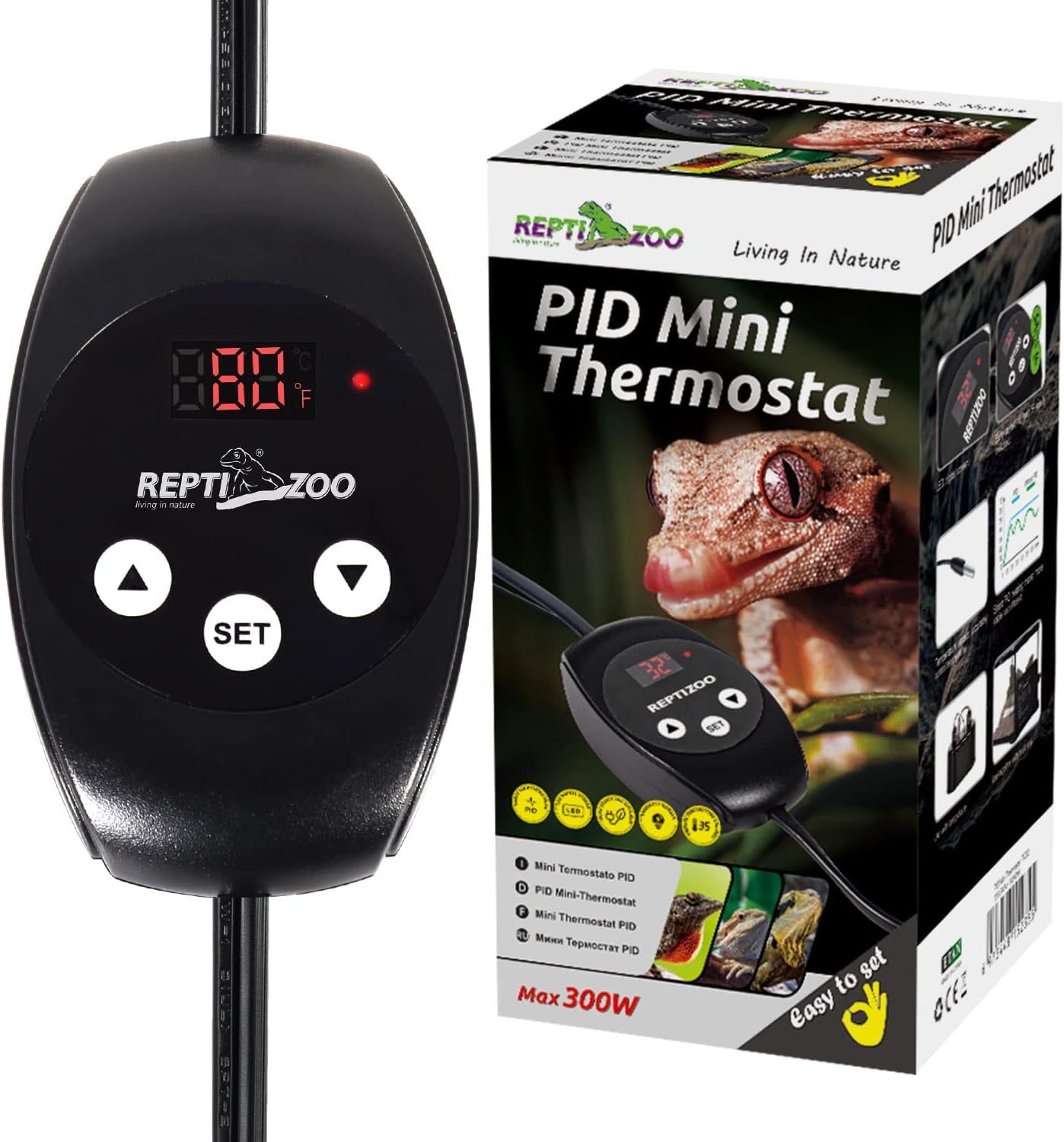 Reptile Thermostat PID Dimming Controller Digital Heat Lamp Temp Control 300W