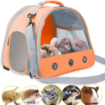 Small Pet Carrier Backpack with Clear Window, Airline Approved Travel Bag for Guinea Pig, Reptile, Hedgehog, Rat & Parrot