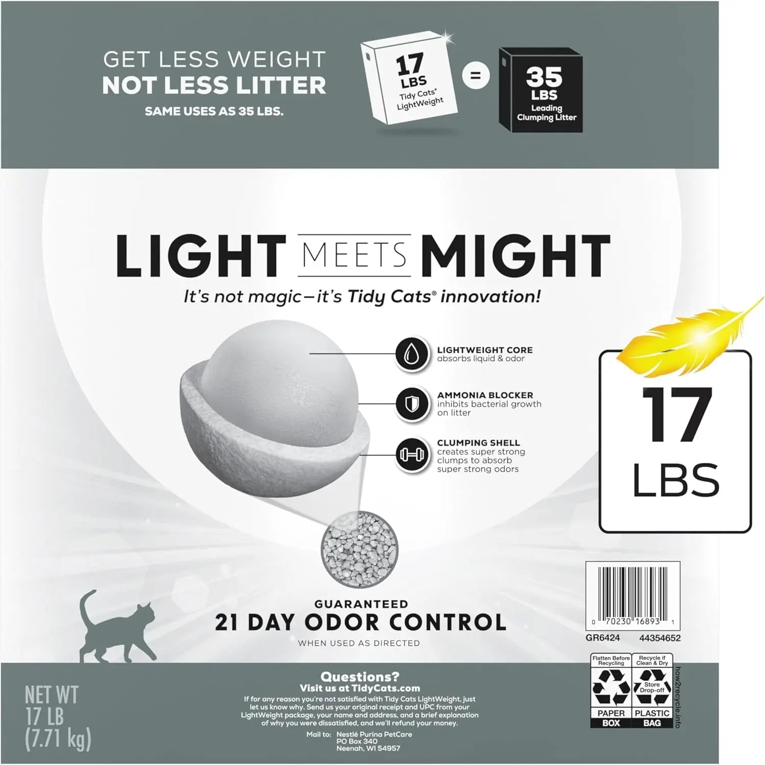 Purina Tidy Cats Lightweight 4-in-1 Clumping Cat Litter 17 lb Box Dust Free