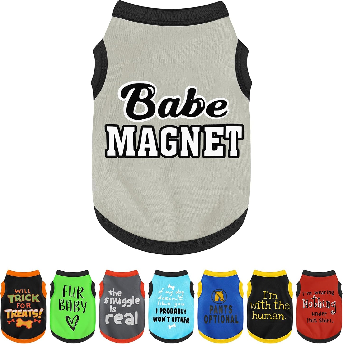 Dog Shirt Set 8 Pack Breathable Puppy Clothes Summer Fall XS-3XL Baby Magnet Xs-(1~3Lb) | Chest(~11.8")