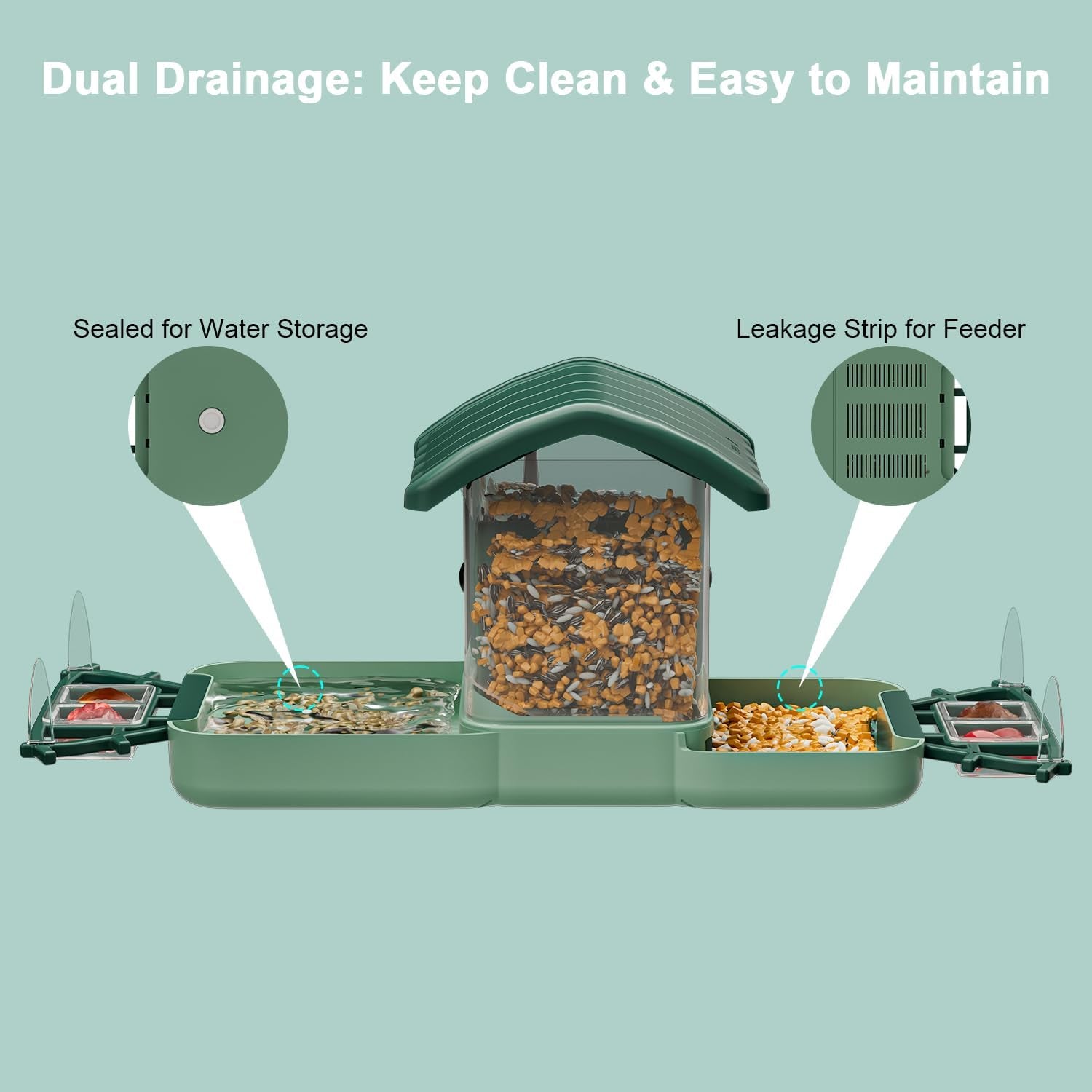 2-in-1 Smart Bird Feeder & Bath Camera, Dual 2K HD, Solar & AI Bird ID