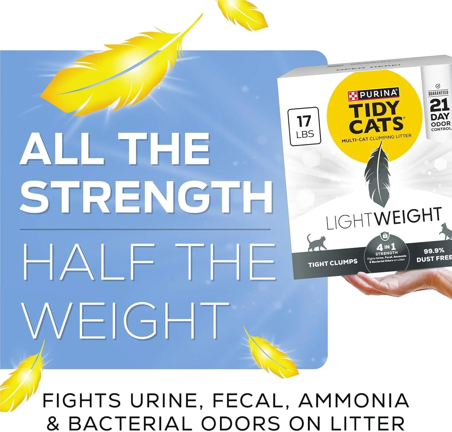 Purina Tidy Cats Lightweight 4-in-1 Clumping Cat Litter 17 lb Box Dust Free