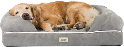 Chester Xx-Large Dog Bed - Orthopedic Memory Foam Mattress, Calming Couch Bed, Wall Rim Pillow, Water Resistant Liner, Washable Cover, Non-Slip Bottom Chester Grey Memory Foam Dog Bed 44.0"L X 34.0"W X 10.0"Th