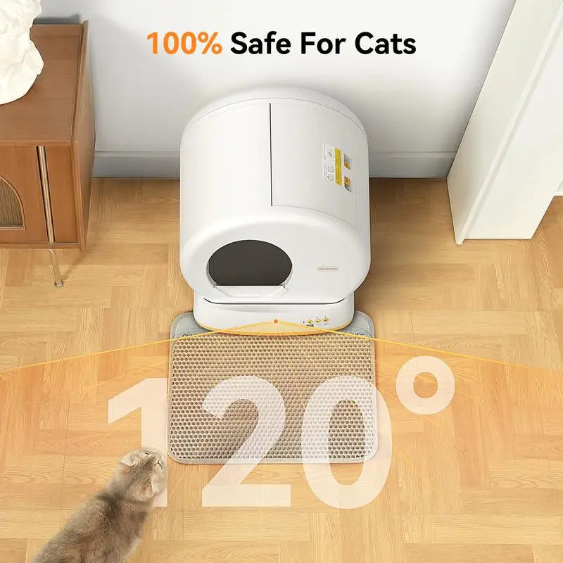 Meowant SC01 Smart Litter Box – Self-Cleaning, Odor-Free, Pee Guard, Auto Safety Stop, App-Controlled, Includes Mat & Liner for Convenient Cat Care