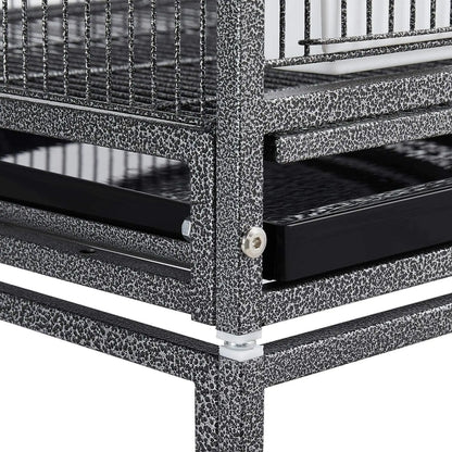Large Stackable Divided Breeding Bird Cage (41.5") with Rolling Stand - Perfect for Cockatiels, Lovebirds & Budgies