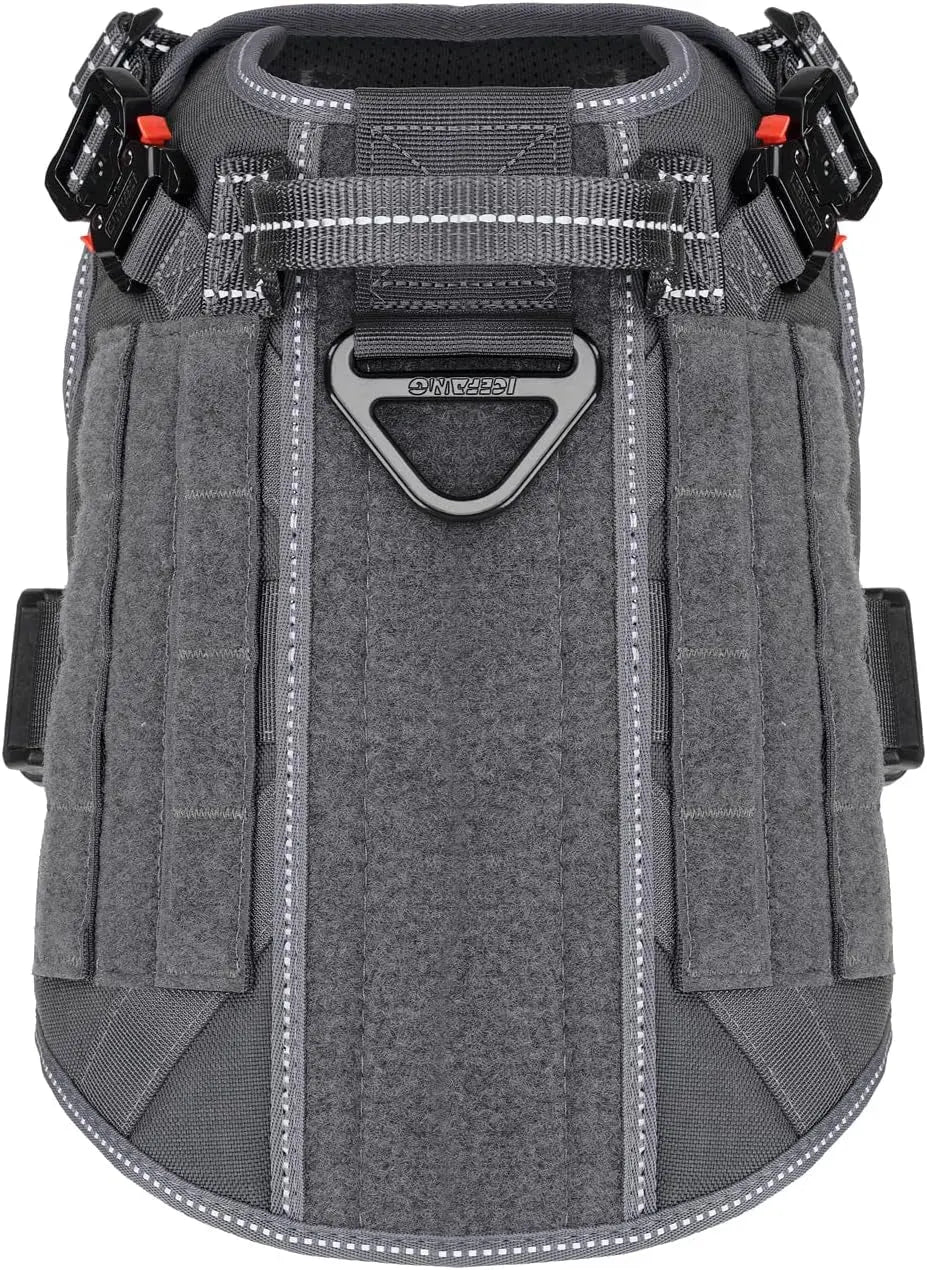 No-Pull Tactical Dog Harness with Handle – 2X Metal Buckles, Adjustable Vest with Hook & Loop Panels (All Sizes)