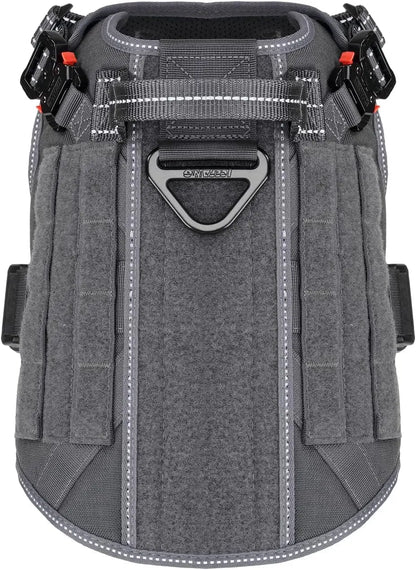 No-Pull Tactical Dog Harness with Handle – 2X Metal Buckles, Adjustable Vest with Hook & Loop Panels (All Sizes)