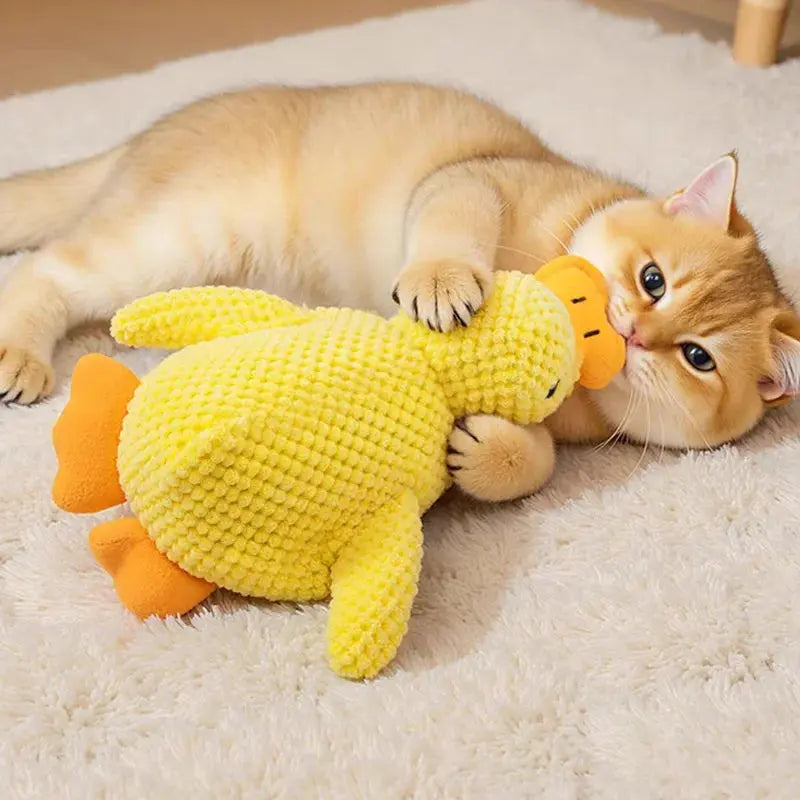 Plush Yellow Duck Pet Toy – Soft, Bite-Resistant, Squeaky Fun for All Sizes
