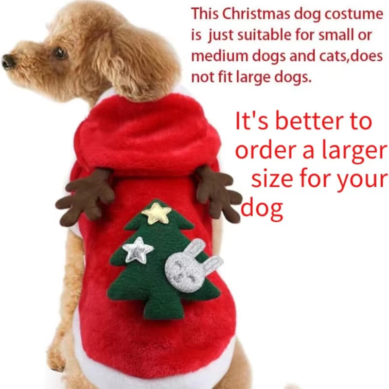 3D Designed Pet Christmas Hoodie | Warm Cotton Dog & Cat Costume XS–XL