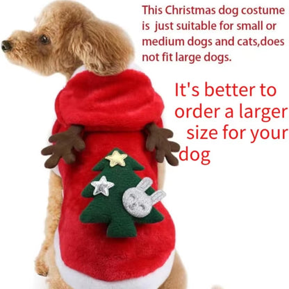 3D Designed Pet Christmas Hoodie | Warm Cotton Dog & Cat Costume XS–XL