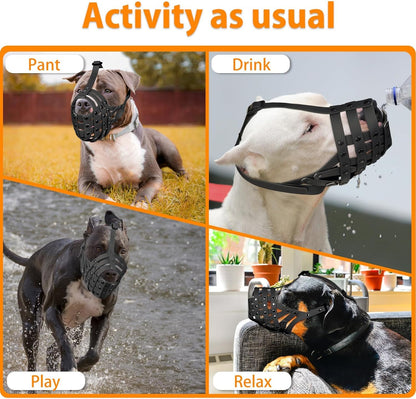 Adjustable Basket Dog Muzzle for Large & Medium Dogs, Lightweight & Breathable