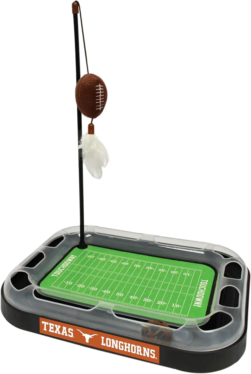 NCAA Cat Scratcher Football Field Toy – With Catnip, Feather & Interactive Ball Texas Longhorns Football Field