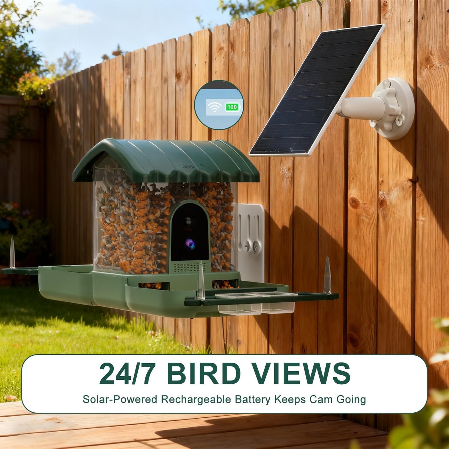 2-in-1 Smart Bird Feeder & Bath Camera, Dual 2K HD, Solar & AI Bird ID