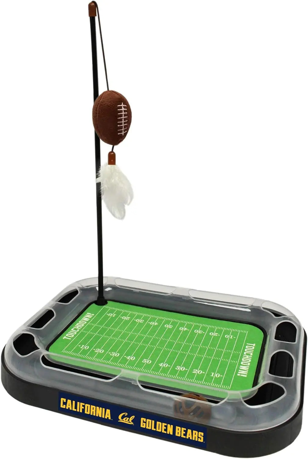 NCAA Cat Scratcher Football Field Toy – With Catnip, Feather & Interactive Ball California Berkley Golden Bears Football Field