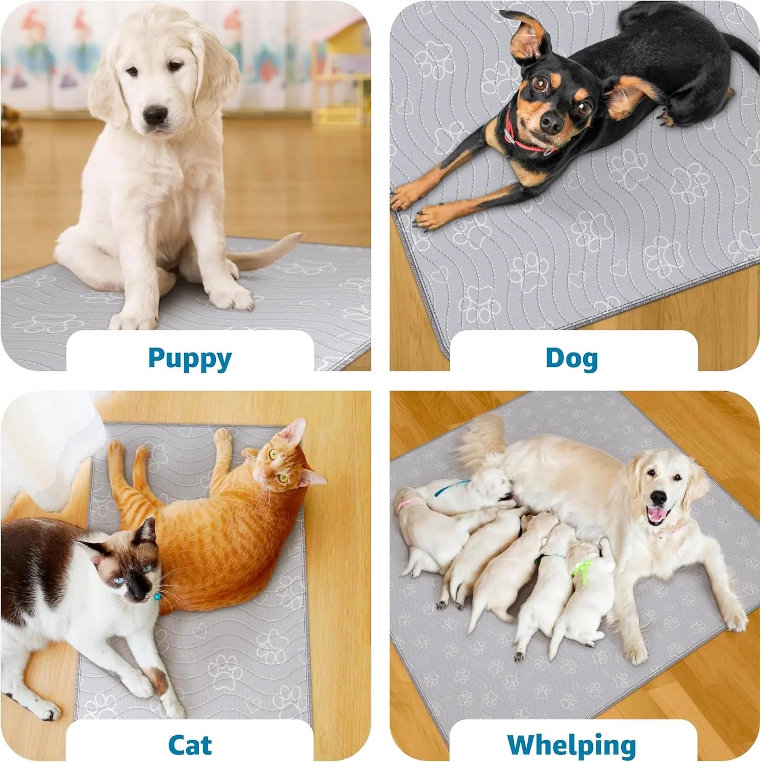 Washable Dog Pee Pads – Reusable Puppy Training Pads with Quick-Dry, Waterproof Protection