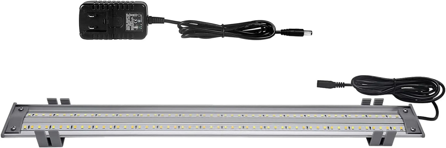 Happybird Lighting Bird Cage Light with Chew Guard - Full Spectrum LED Pet Light - Simulates Natural Environment - Safe for Hookbill Birds – Easy to Install - (18" Long) Softbill Light 18"