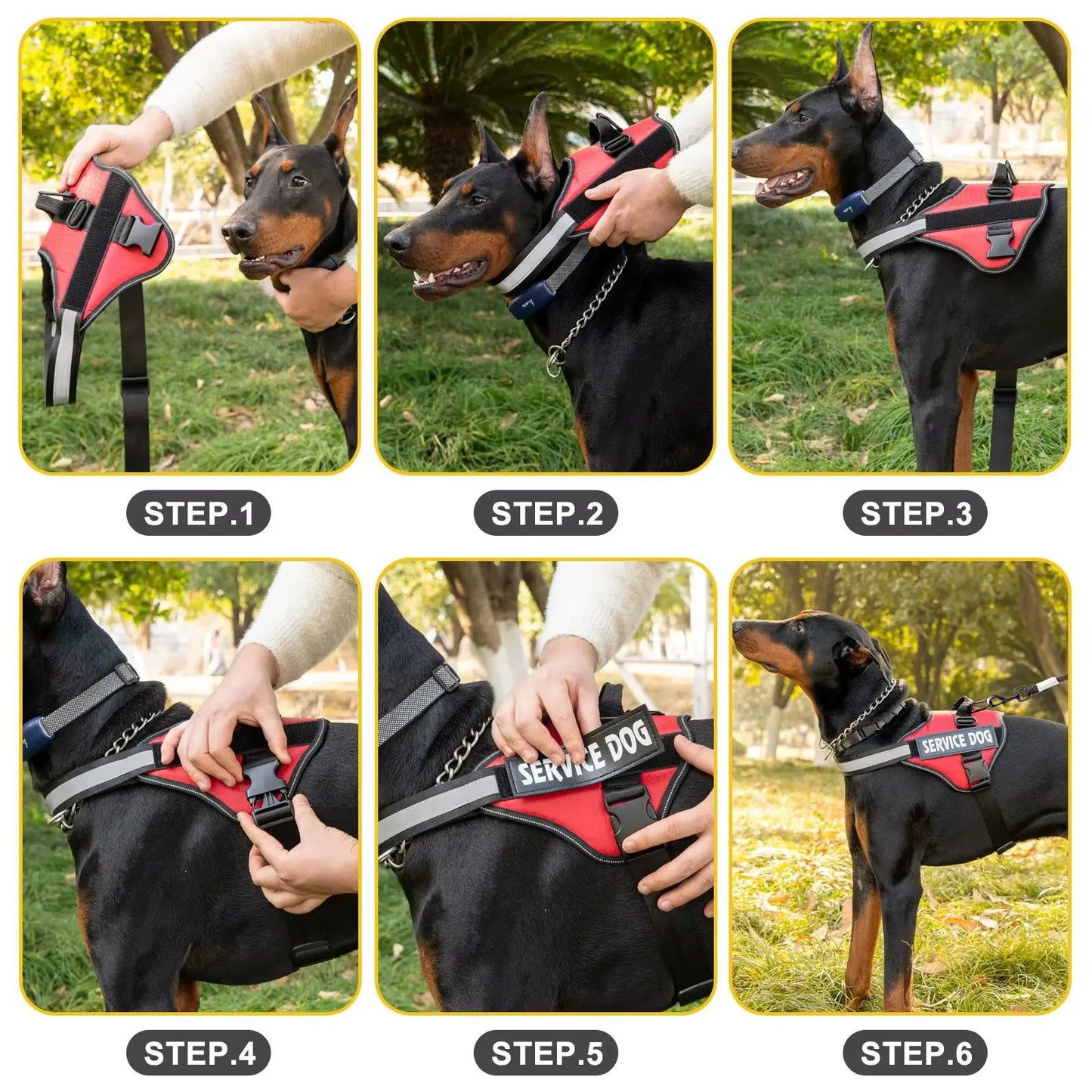 Service Dog Vest Harness with Chest Strap – Adjustable, Durable, Comfortable
