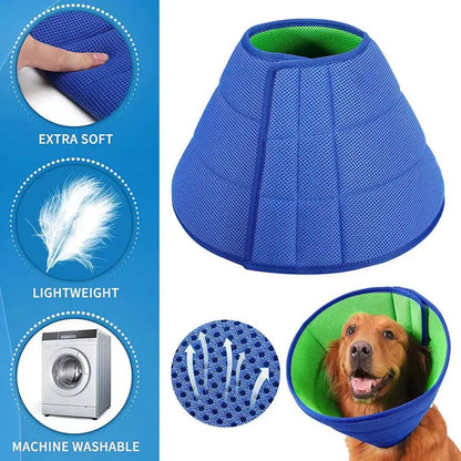 Soft Dog Recovery Cone Collar – Protective E-Collar for Surgery, Wound Healing & Chewing Prevention