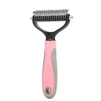 Professional Pet Deshedding Brush – Dog & Cat Hair Remover L-Red