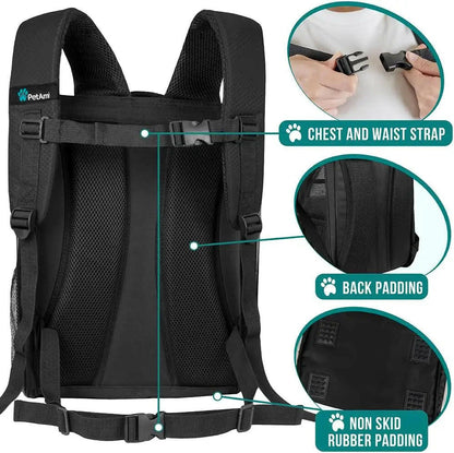 Travel stress-free with your pet! Airline Approved & Ventilated Dog/Cat Backpack (Up to 18 lbs)