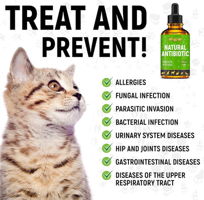 Natural Pet Immune Support Drops for Dogs & Cats, Skin, Coat & Digestion – 2 oz