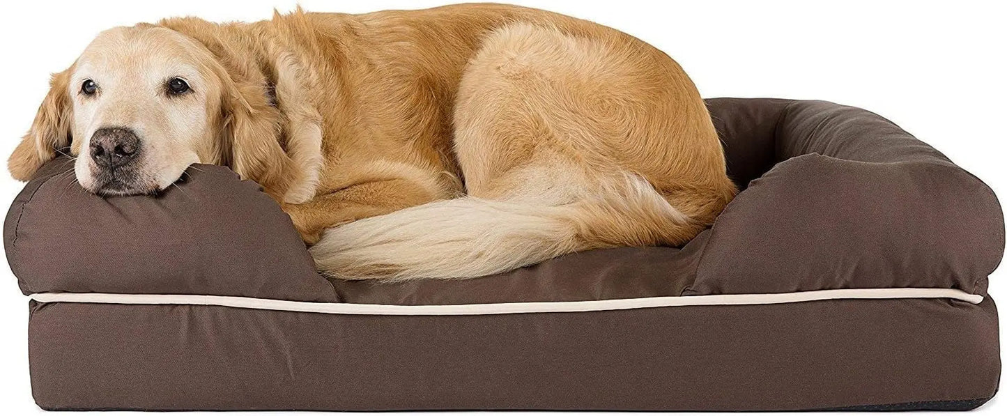 Chester Xx-Large Dog Bed - Orthopedic Memory Foam Mattress, Calming Couch Bed, Wall Rim Pillow, Water Resistant Liner, Washable Cover, Non-Slip Bottom