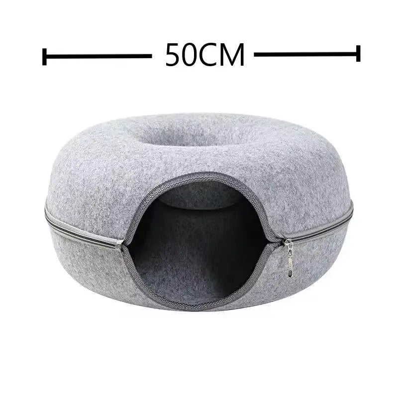 Donut Cat Tunnel Bed – Interactive Play Toy & Cozy Pet House for Cats, Kittens, Rabbits & Ferrets 50Cm (7506782)